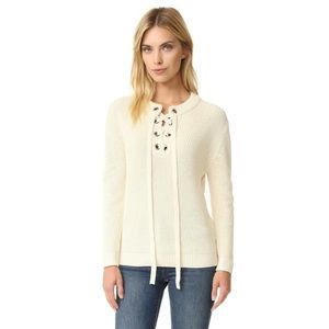 J.O.A. Los Angeles shaker knit lace up crewneck, size XS.